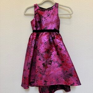 Rare Editions Pink and Black Floral Dress